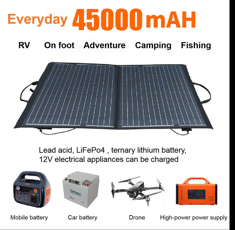접은 방수 태양 PV 판 충전기 듀얼 100w 5V 2.1A USB 가지고 다닐 수 있는 2