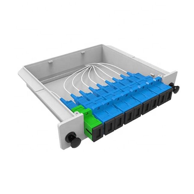 DIN 1X8-plc SC / UPC 광섬유 PLC 분배기 1*8 종류 1260nm-1650nm 사고 방식