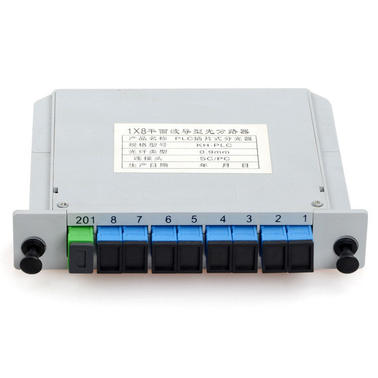 DIN 1X8-plc SC / UPC 광섬유 PLC 분배기 1*8 종류 1260nm-1650nm 사고 방식