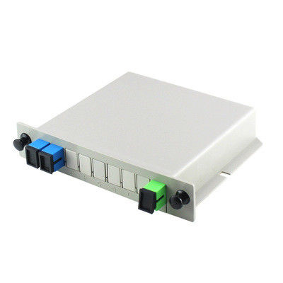 FTTX / FTTH 네트워크를 위한 SC UPC 광섬유 PLC 분배기 DIN 1X2 PLC