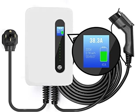 플러그와 240V 9.6kW 40 Amp 레벨 2 가지고 다닐 수 있는 EV 충전기 스테이션