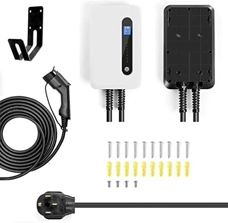 플러그와 240V 9.6kW 40 Amp 레벨 2 가지고 다닐 수 있는 EV 충전기 스테이션