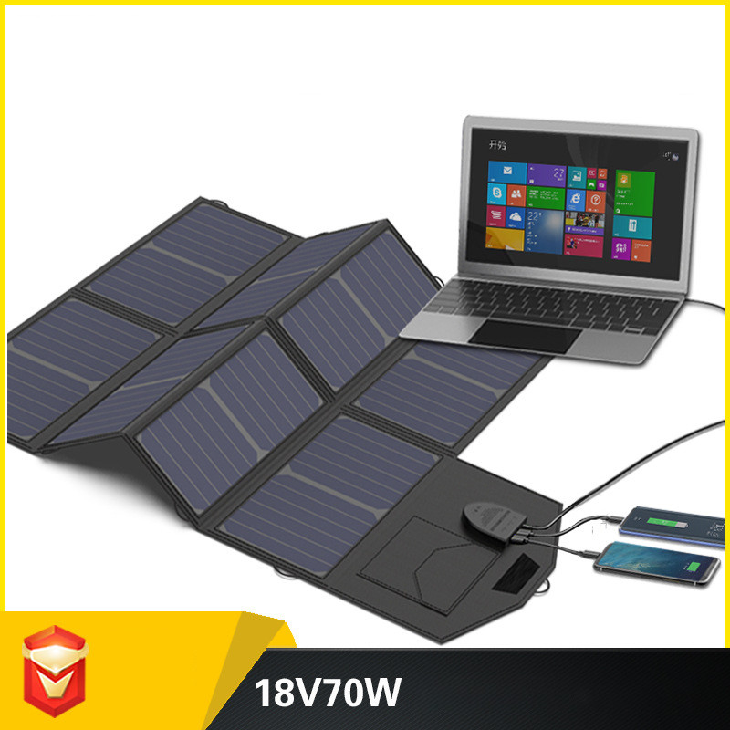 70W 태양 에너지 시스템 폴드형 태양 전지판 충전기 5V USB 병렬 포트 적합한 노트북