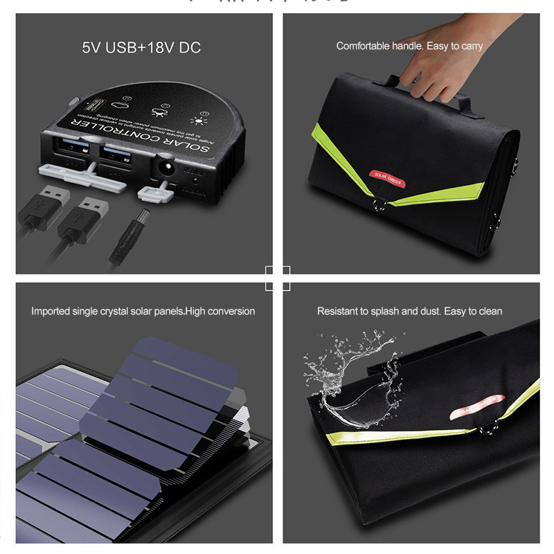 70W 태양 에너지 시스템 폴드형 태양 전지판 충전기 5V USB 병렬 포트 적합한 노트북